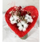 Bouquet de coton en coeur